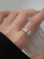 thumb 925 Sterling Silver Cubic Zirconia Bear Minimalist Stackable Ring 1