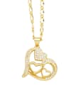 thumb Brass Cubic Zirconia  Heart Trend Necklace 2