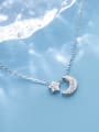 thumb 925 Sterling Silver Cubic Zirconia Fashion Star Moon Pendant Necklace 0
