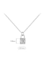 thumb 925 Sterling Silver 0.5 ct Moissanite Square Dainty Necklace 2