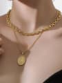 thumb Brass  Vintage Geometric chain  Earring Ring and Necklace Set 2