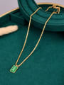 thumb Titanium Steel Emerald Geometric Minimalist Necklace 3