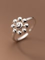thumb 925 Sterling Silver Smiley Flower Cute Band Ring 3