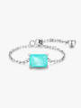 thumb 925 Sterling Silver Opal Rectangle Dainty Band Ring 0