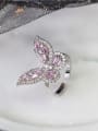 thumb Brass Cubic Zirconia Butterfly Luxury Band Ring 1