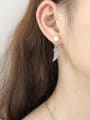 thumb 925 Sterling Silver Imitation Pearl White Leaf Vintage Drop Earring 2