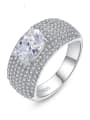 thumb 925 Sterling Silver Cubic Zirconia Geometric Luxury Band Ring 0