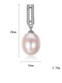 thumb 925 Sterling Silver with 3A zircon fashion Freshwater Pearl Drop Earring 3