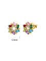 thumb 925 Sterling Silver Cubic Zirconia Flower Dainty Cluster Earring 1