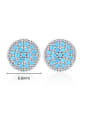 thumb 925 Sterling Silver Turquoise Round Classic Stud Earring 2
