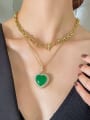 thumb Brass Glass stone Heart Luxury Necklace 3
