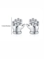 thumb 925 Sterling Silver Hand Of Gold Vintage Stud Earring 2