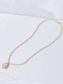thumb Brass Freshwater Pearl Round Minimalist Necklace 2