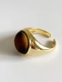 thumb 925 Sterling Silver Tiger Eye Oval Vintage Band Ring 2