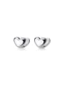 thumb 925 Sterling Silver Heart Minimalist Stud Earring 0