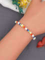 thumb Freshwater Pearl Multi Color Round Bohemia Stretch Bracelet 1
