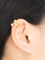 thumb Brass Imitation Pearl Geometric Minimalist Clip Earring 2