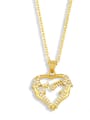 thumb Brass Cubic ZirconiaMinimalist  Letter Heart Pendant Necklace 2