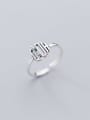 thumb 925 sterling silver hollow  geometric vintage free size ring 0