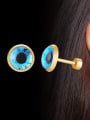 thumb Titanium Steel Turquoise Round Vintage Stud Earring 0