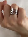 thumb 925 Sterling Silver Vintage  Eight Character Puzzle Band Ring 2