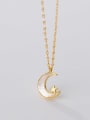 thumb 925 Sterling Silver Shell Moon Minimalist Pendant Necklace 2