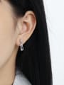thumb 925 Sterling Silver Cubic Zirconia Asymmetrical Geometric Minimalist Stud Earring 2