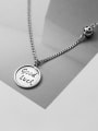 thumb 925 Sterling Silver Letter Vintage Round  Necklace 0