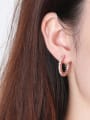 thumb 925 Sterling Silver Cubic Zirconia Geometric Luxury Hoop Earring 1