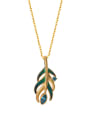 thumb 925 Sterling Silver Enamel  Ethnic Feather Pendant Necklace 1