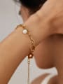 thumb Stainless steel Imitation Pearl Hip Hop Flower  Bracelet and Necklace Set 2