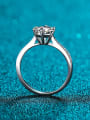 thumb Sterling Silver Moissanite Round Dainty Solitaire Engagement Rings 3