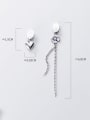 thumb 925 Sterling Silver Retro  Daisy Asymmetric Chain Tassel Threader Earring 2