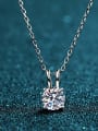 thumb Sterling Silver Moissanite Square Dainty Necklace 0