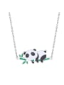 thumb Stainless steel Enamel Panda  Minimalist Necklace 0