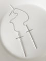 thumb 925 Sterling Silver  Smooth Cross Minimalist Threader Earring 0