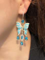 thumb Brass Cubic Zirconia Butterfly Luxury Chandelier Earring 1