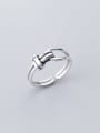 thumb 925 Sterling Silver Irregular Vintage Knot Free Size Ring 0
