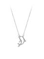 thumb 925 Sterling Silver Cubic Zirconia Dolphin Minimalist Necklace 3