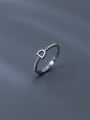 thumb 925 Sterling Silver Cubic Zirconia Letter D Minimalist Band Ring 2