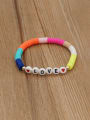 thumb Stainless steel Multi Color Polymer Clay Letter Bohemia Stretch Bracelet 3