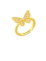 thumb Brass Cubic Zirconia Butterfly Vintage Band Ring 0