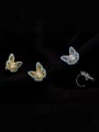 thumb 925 Sterling Silver Cubic Zirconia Butterfly Minimalist Clip Earring 1