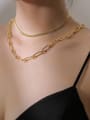 thumb Brass Hollow chain Hip Hop Geometric  Braclete and Necklace Set 3