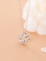 thumb 925 Sterling Silver Cubic Zirconia Simple geometric flower pendant Necklace 0