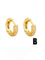 thumb Brass Cubic Zirconia Geometric Vintage Huggie Earring 3