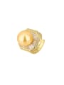 thumb Brass Imitation Pearl Square Trend Band Ring 0
