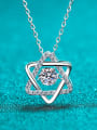 thumb Sterling Silver Moissanite Hollow Star Dainty  Pendant Necklace 0