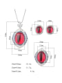 thumb Brass Cubic Zirconia Luxury Geometric Earring Ring and Pendant Set 2