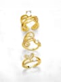 thumb Brass Cubic Zirconia Heart Vintage Stackable Ring 0
